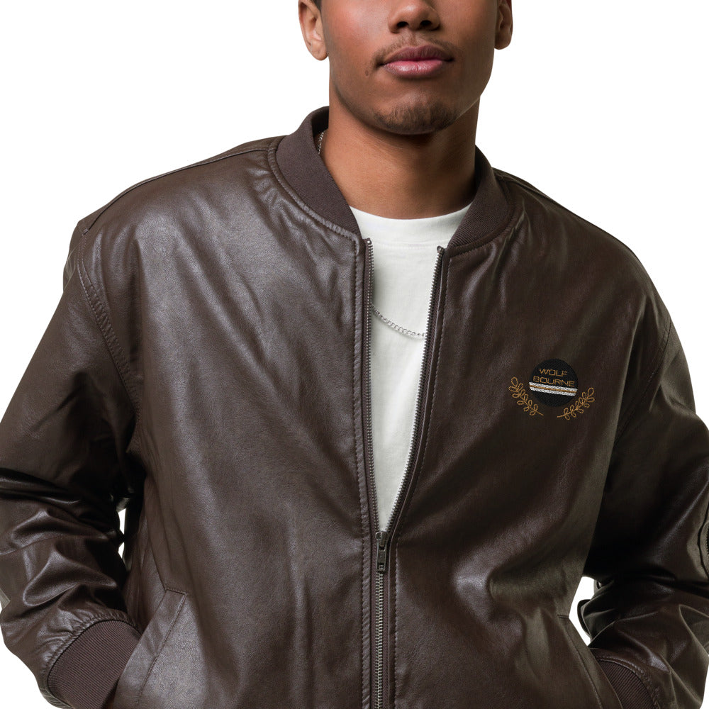 Crown Leather Bomber Jacket
