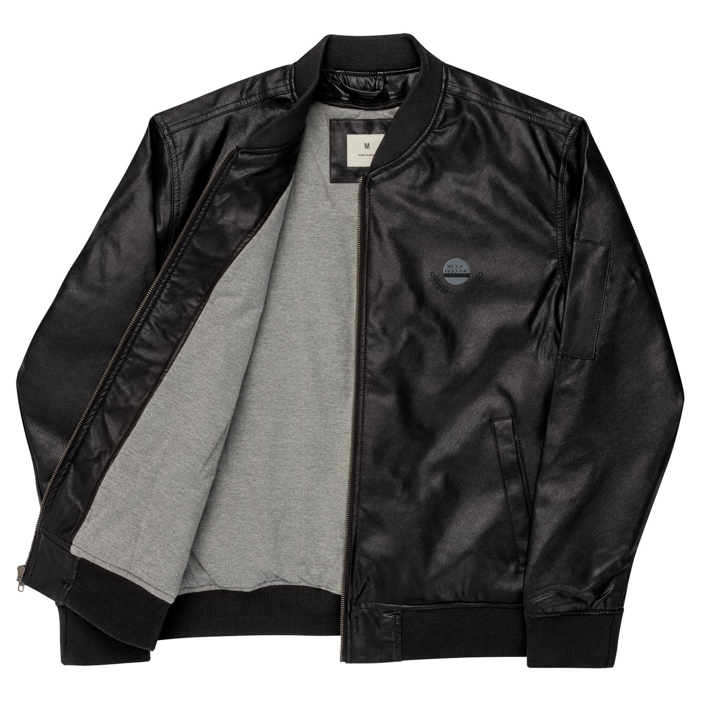 Crown Leather Bomber Jacket