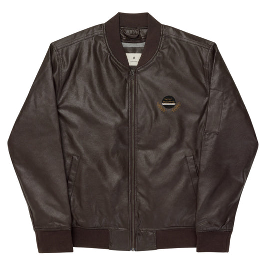 Crown Leather Bomber Jacket
